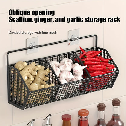 StorGrid Wall Mounted Wire Storage Basket for Kitchen Organization