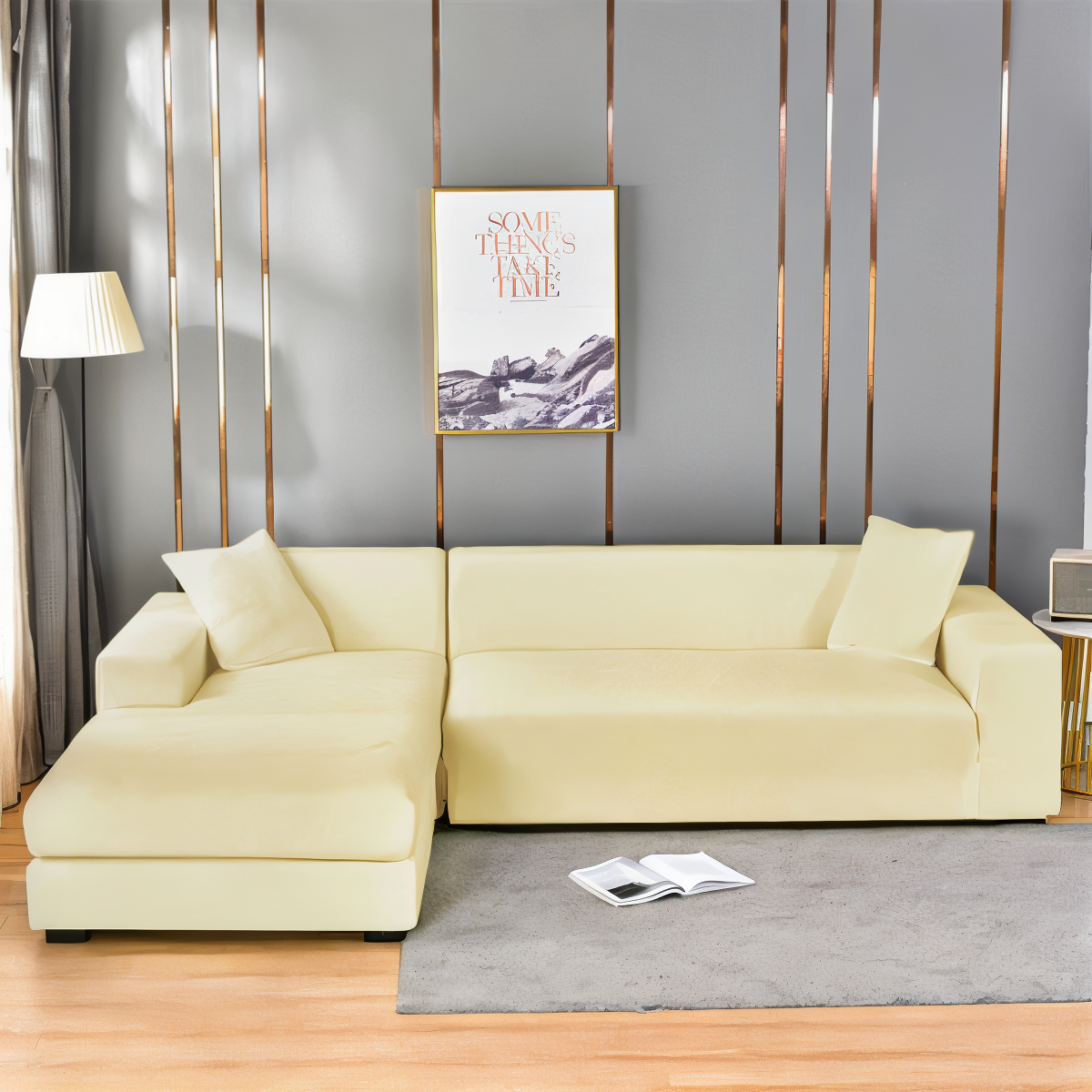 Stretch Sofa Cover with Soft Breathable Fabric and Non-Slip Fit