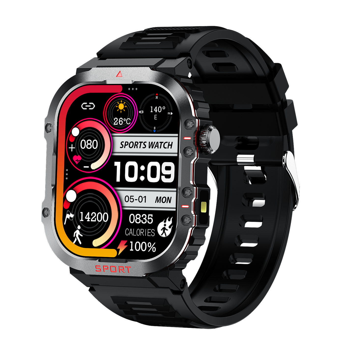 Sugar Pro 5 Smart Health Tracking Watch with Fitness and Heart Rate Monitor