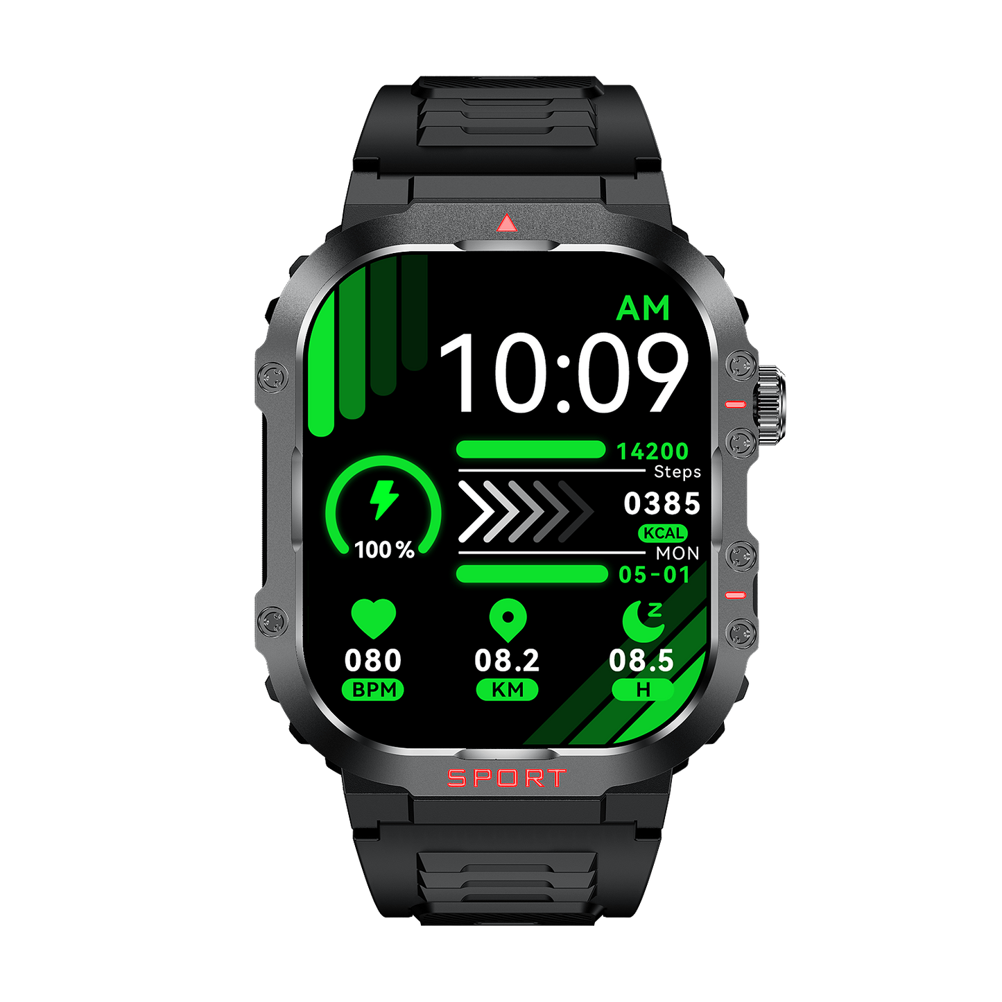 Sugar Pro 5 Smart Health Tracking Watch with Fitness and Heart Rate Monitor