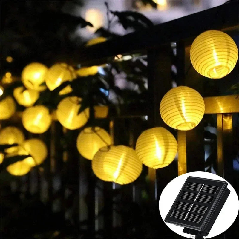 SunShade Solar Lantern String Lights Outdoor LED Decor
