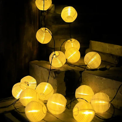 SunShade Solar Lantern String Lights Outdoor LED Decor