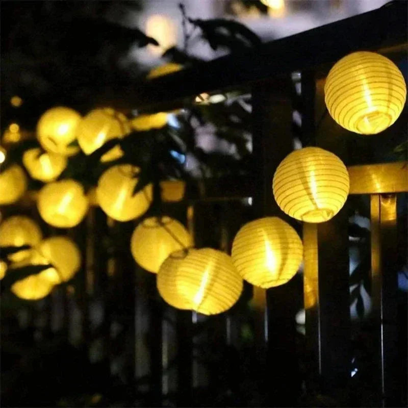 SunShade Solar Lantern String Lights Outdoor LED Decor