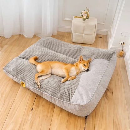 Supportive Dog Bed with Raised Head Pillow