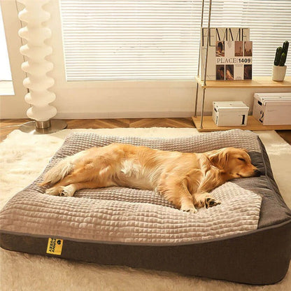 Supportive Dog Bed with Raised Head Pillow