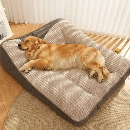 Supportive Dog Bed with Raised Head Pillow