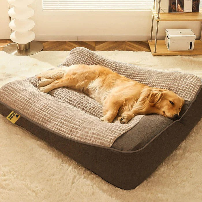 Supportive Dog Bed with Raised Head Pillow