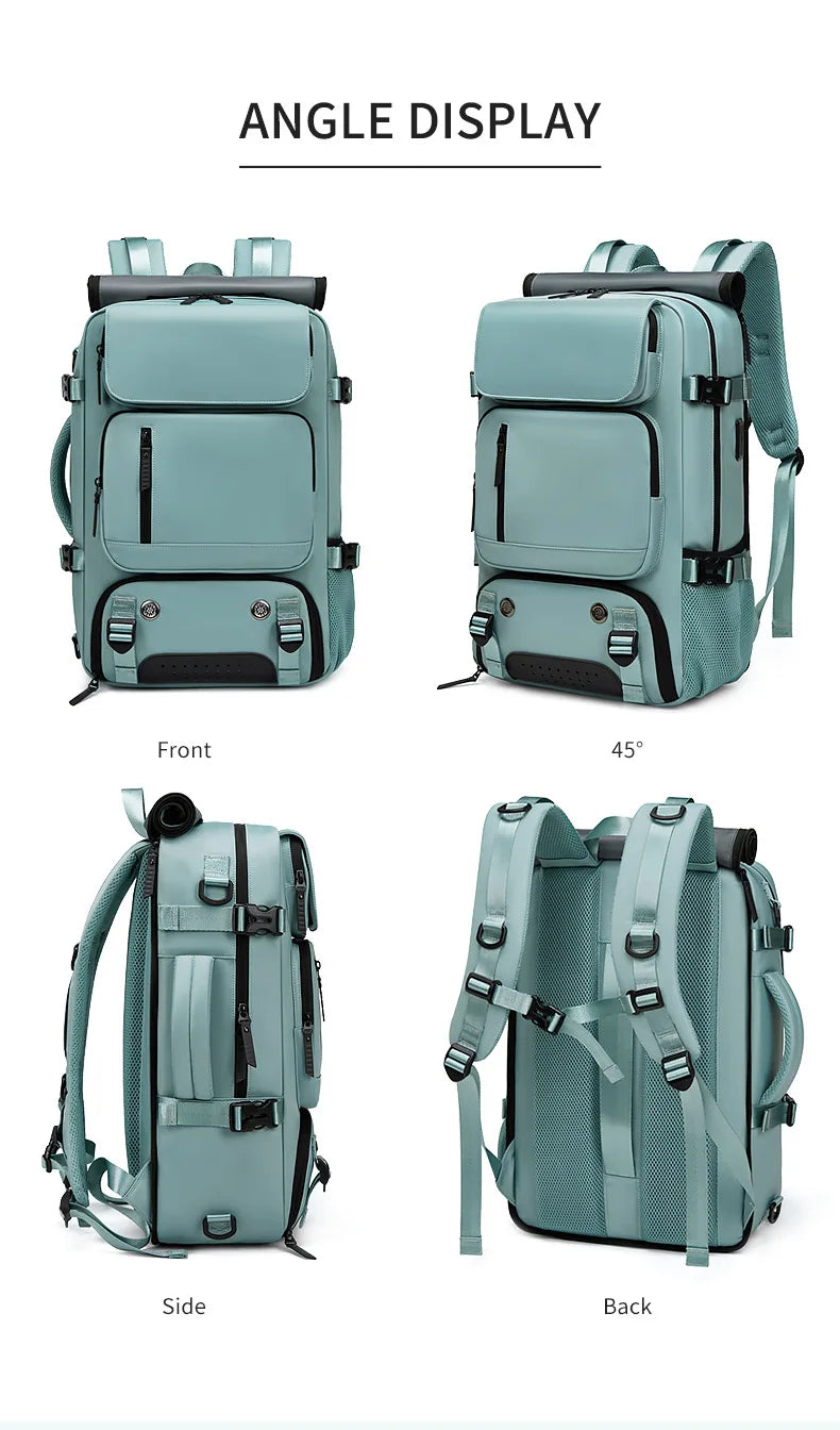 TRAVELMAX Waterproof Travel Backpack with USB Charging and Shoe Compartment