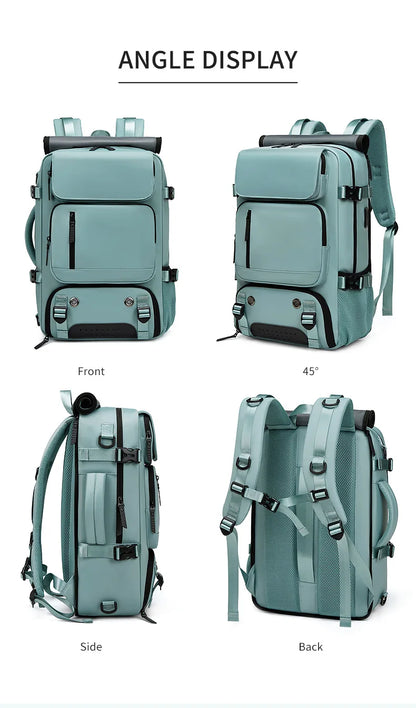TRAVELMAX Waterproof Travel Backpack with USB Charging and Shoe Compartment