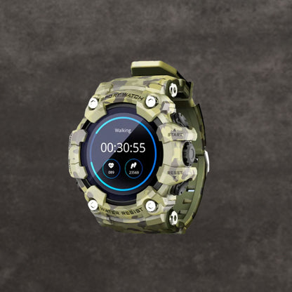 Tactical Military Smartwatch with Heart Rate Monitoring and Waterproof Design