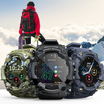 Tactical Military Smartwatch with Heart Rate Monitoring and Waterproof Design