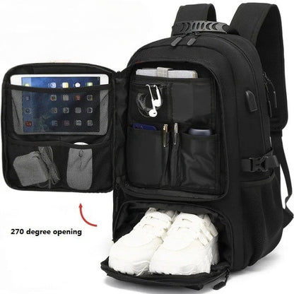 Tech Trek Pro 50L to 80L Backpack with USB Charging Port and Laptop Storage
