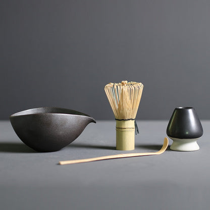 TenchaTime Complete Matcha Set with Bamboo Whisk and Ceramic Bowl