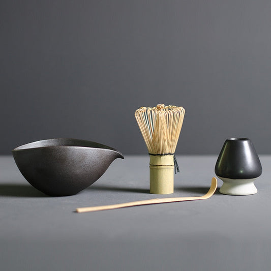 TenchaTime Complete Matcha Set with Bamboo Whisk and Ceramic Bowl