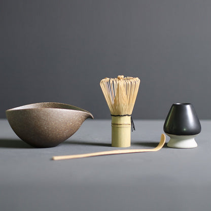 TenchaTime Complete Matcha Set with Bamboo Whisk and Ceramic Bowl
