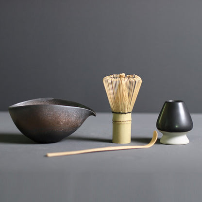 TenchaTime Complete Matcha Set with Bamboo Whisk and Ceramic Bowl