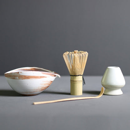 TenchaTime Complete Matcha Set with Bamboo Whisk and Ceramic Bowl