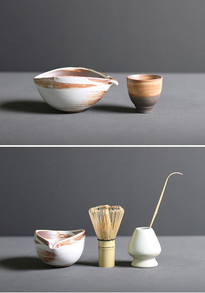 TenchaTime Complete Matcha Set with Bamboo Whisk and Ceramic Bowl