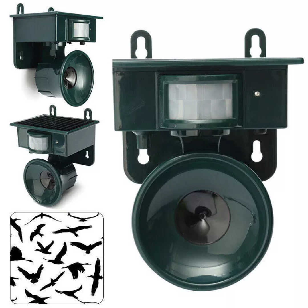 TerraGuard Solar Bird Repeller with PIR Motion Sensor and Sound Deterrent