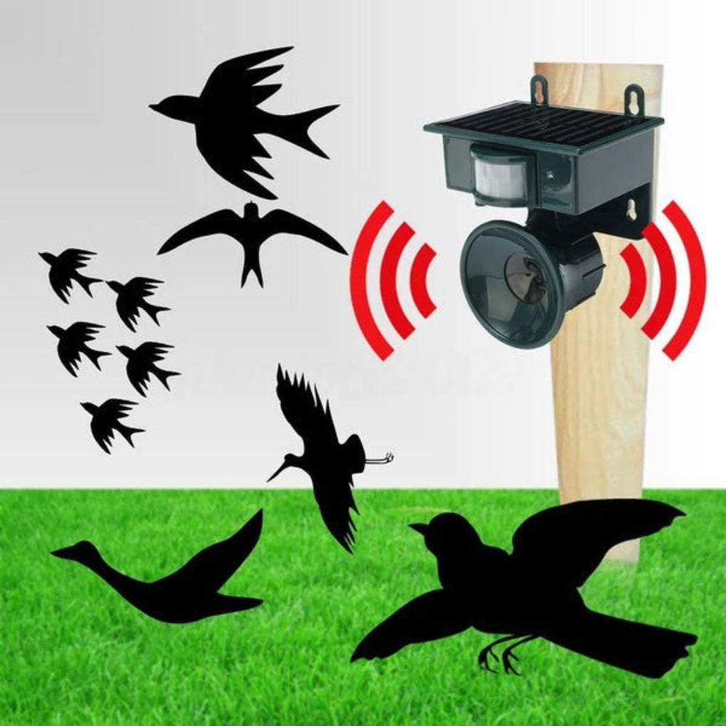 TerraGuard Solar Bird Repeller with PIR Motion Sensor and Sound Deterrent