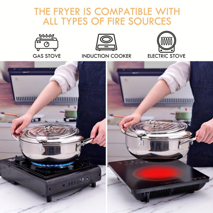 ThermaFryer Stainless Steel Deep Fryer with Temperature Control (2.2L)