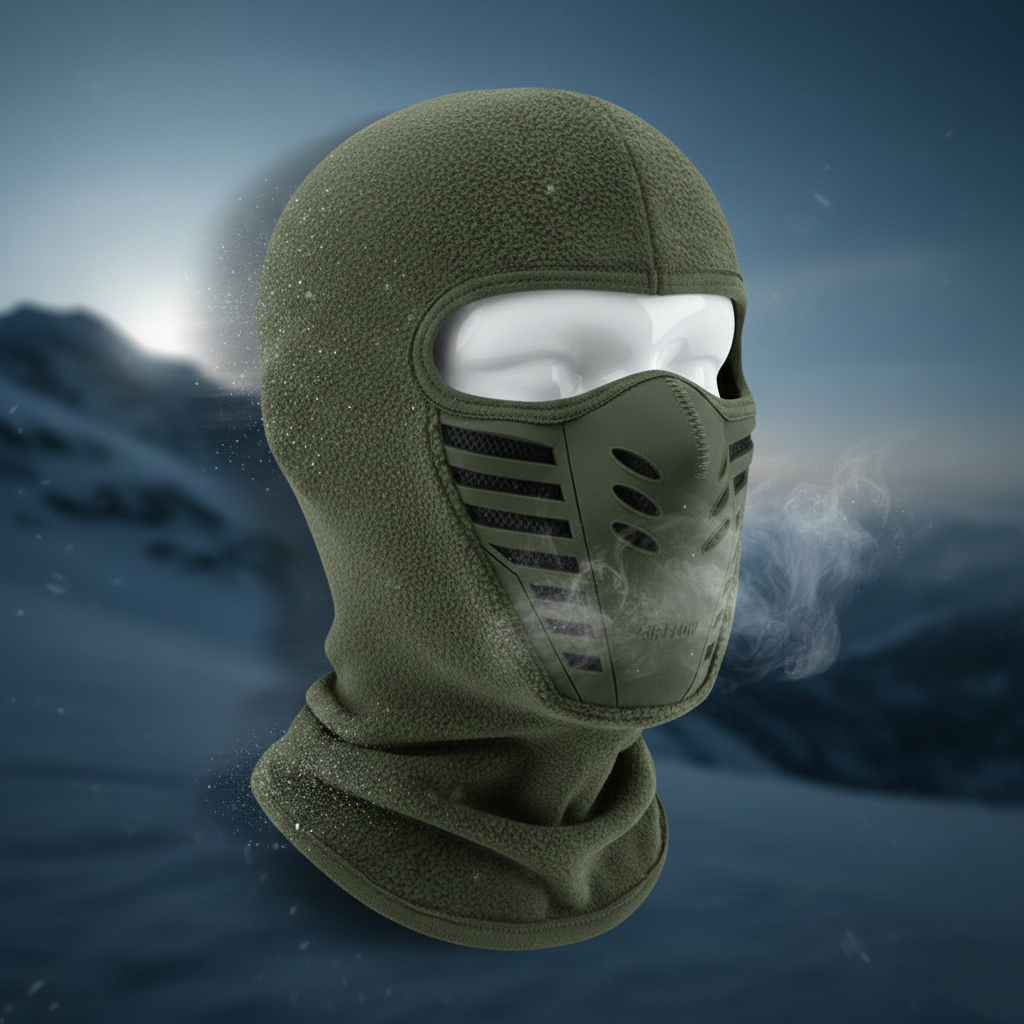 Masque facial thermique d'hiver coupe-vent en polaire à couverture intégrale pour sports et activités en extérieur