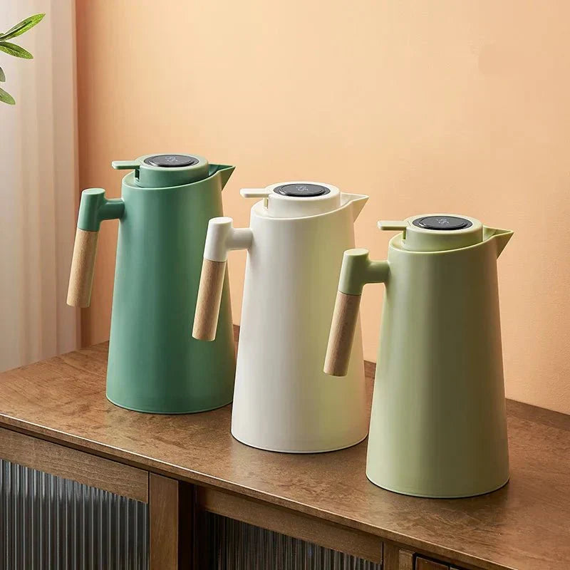 ThermoWood Insulated Thermos Jug with Temperature Display