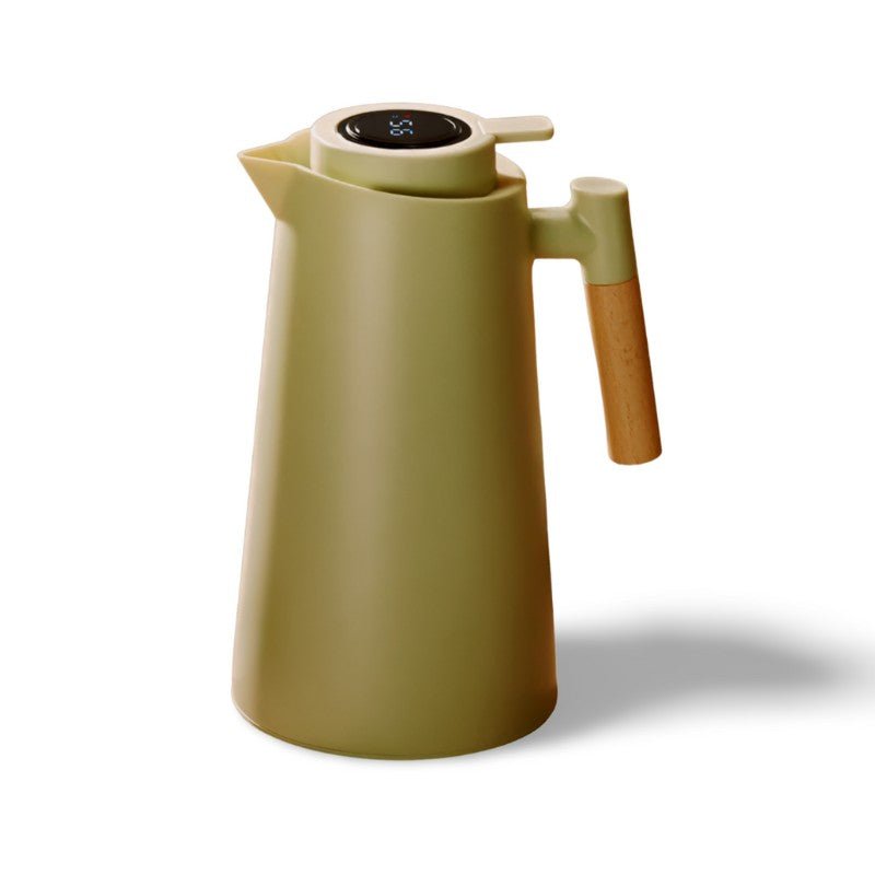 ThermoWood Insulated Thermos Jug with Temperature Display