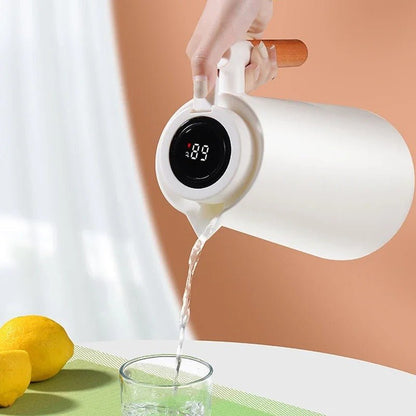 ThermoWood Insulated Thermos Jug with Temperature Display