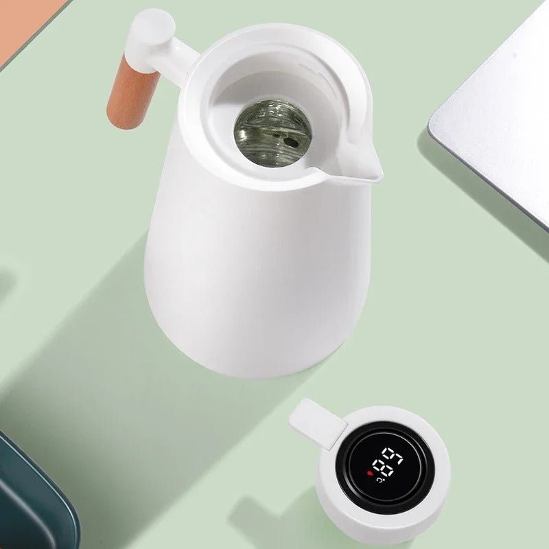 ThermoWood Insulated Thermos Jug with Temperature Display