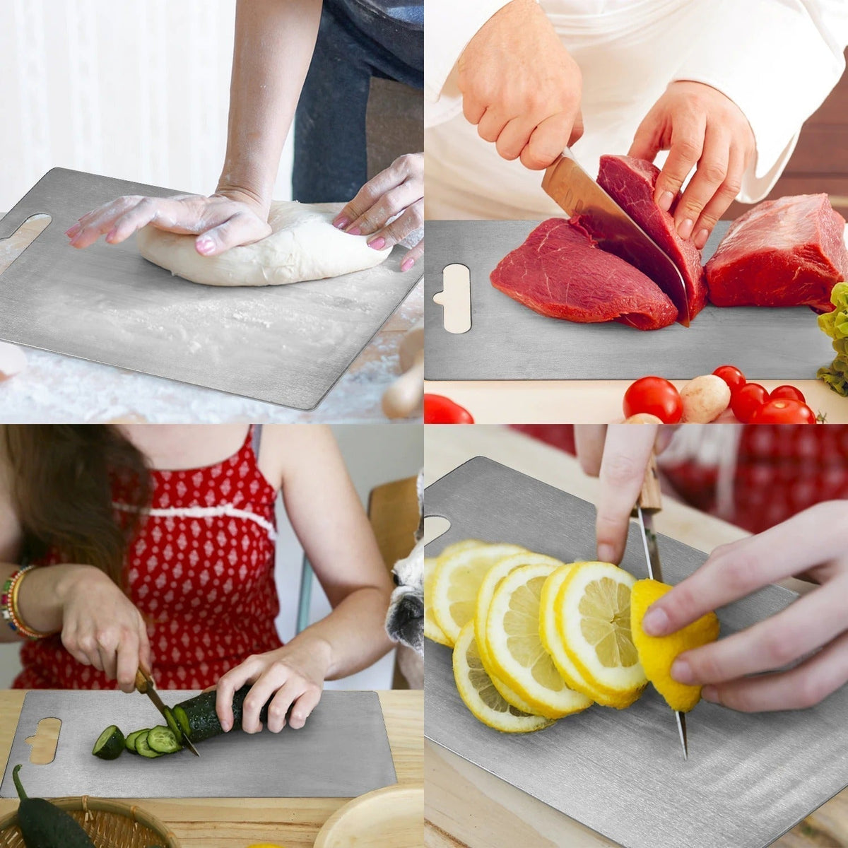 Thick Titanium Cutting Board with Non-Porous Surface