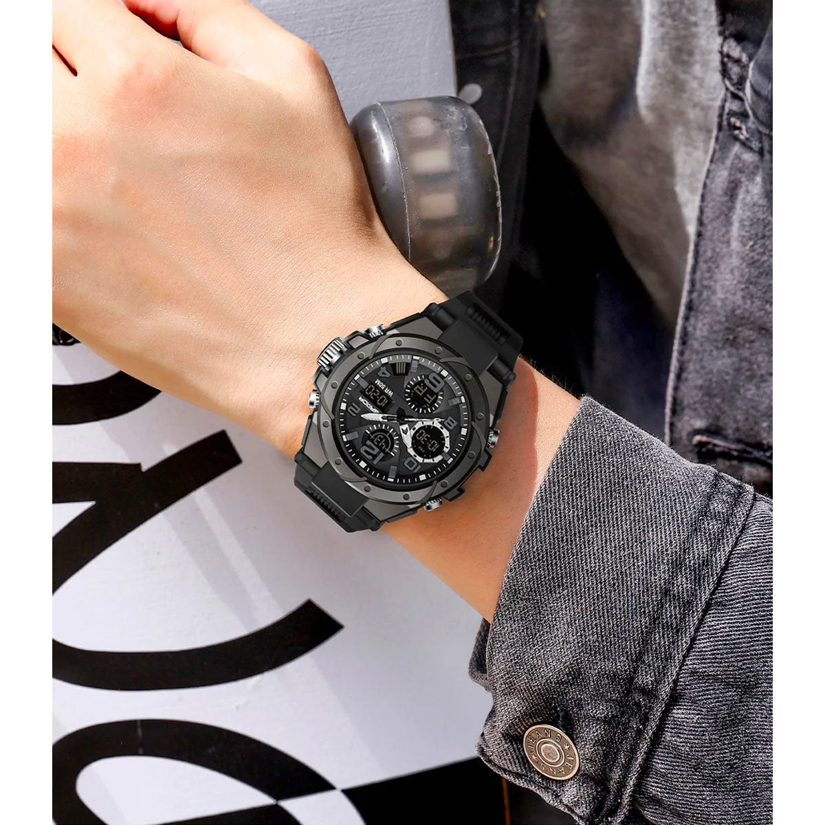 TitanGuard Military Men’s Watch Rugged Analog Digital Multifunction Timepiece
