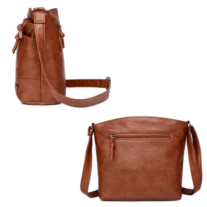 Toli Vintage Leather Shoulder Bag with Spacious Organized Design