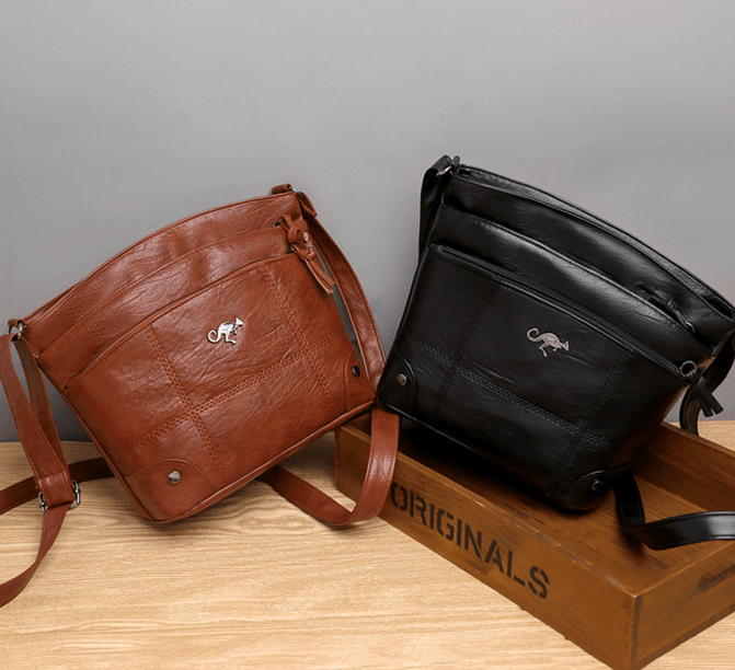 Toli Vintage Leather Shoulder Bag with Spacious Organized Design
