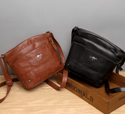 Toli Vintage Leather Shoulder Bag with Spacious Organized Design