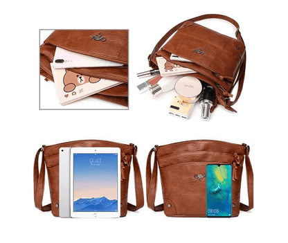 Toli Vintage Leather Shoulder Bag with Spacious Organized Design