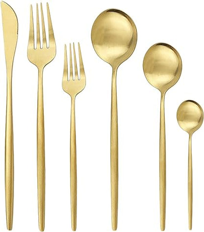 Torin 36 Piece Stainless Steel Cutlery Set Matte Finish Flatware