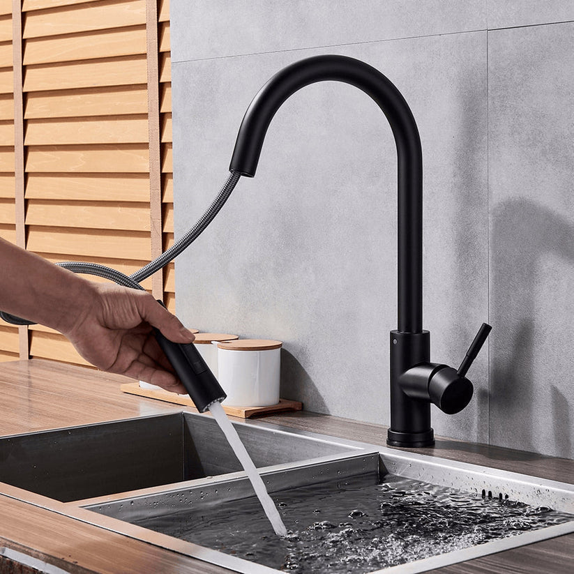 TouchTech Pull Out Kitchen Tap Sensor Touchless Brass Faucet
