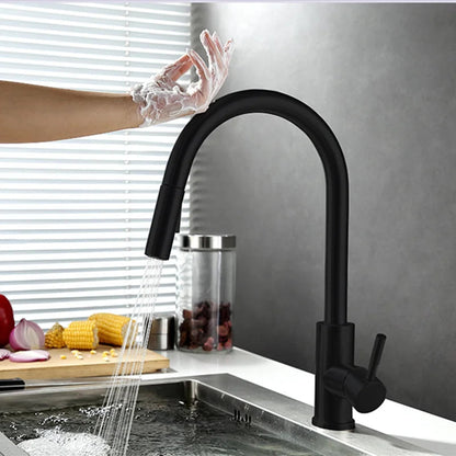 TouchTech Pull Out Kitchen Tap Sensor Touchless Brass Faucet