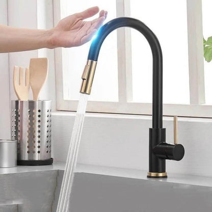 TouchTech Pull Out Kitchen Tap Sensor Touchless Brass Faucet