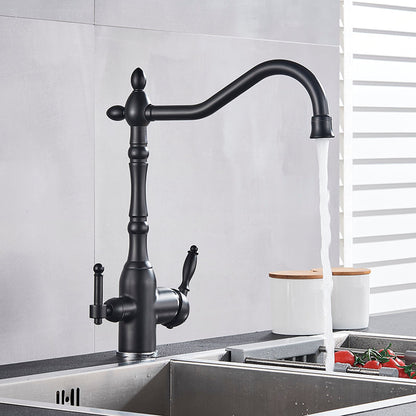 Traditional Kitchen Mixer Tap with 360 Degree Swivel Spout and Durable Brass Design