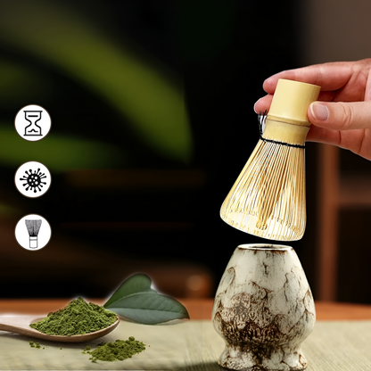 Traditional Matcha Tea Set 6 Piece Bamboo and Ceramic Kit