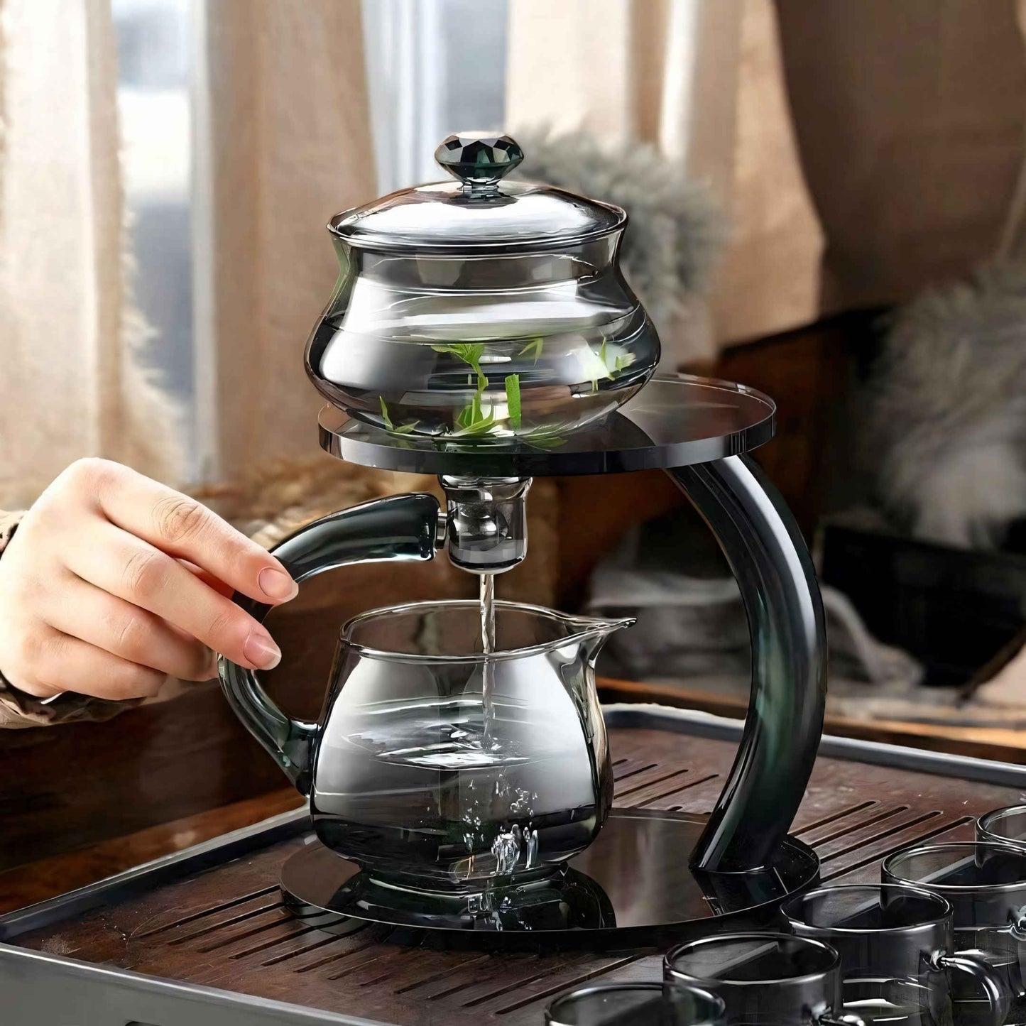 TranquiliTea Magnetic Glass Infuser Teapot