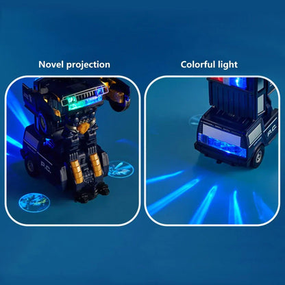 Transforming Robot Car 2 in 1 Police Car and Robot Toy with Lights and Sound
