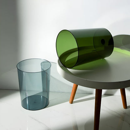 Transparent Modern Trash Can with Minimalist Space Saving Design