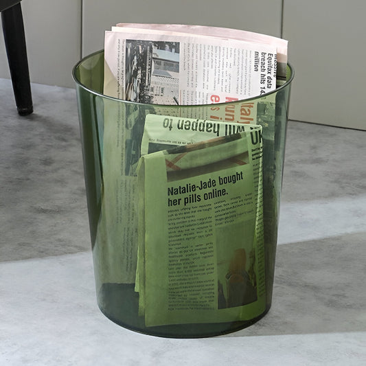 Transparent Modern Trash Can with Minimalist Space Saving Design