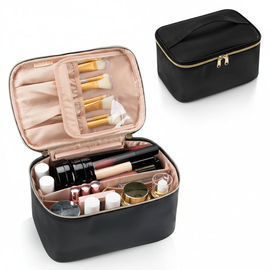 Reise-Make-up-Tasche mit verstellbaren Kosmetikfächern