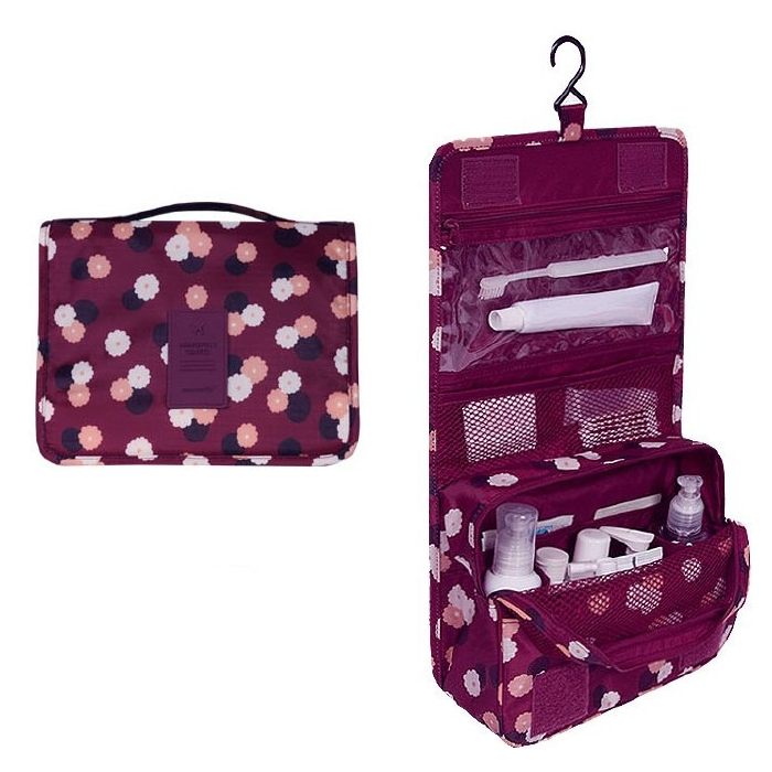 TravelEase Water Resistant Toiletry Bag with Hanging Hook