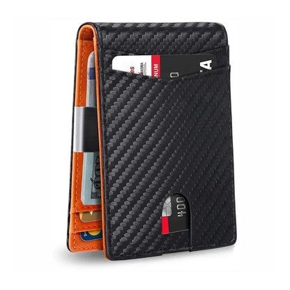 TravelPrime RFID Blocking Slim Travel Wallet Carbon Look Bi Fold