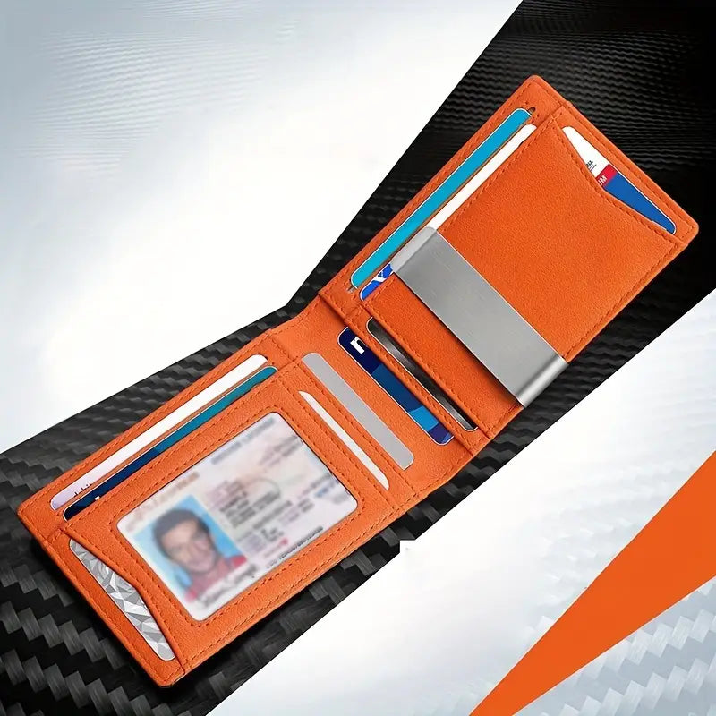 TravelPrime RFID Blocking Slim Travel Wallet Carbon Look Bi Fold